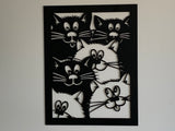 Clan of cheeky Cats-Silhouette art