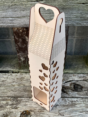 Hearts and Window Bottle Gift Box -Large